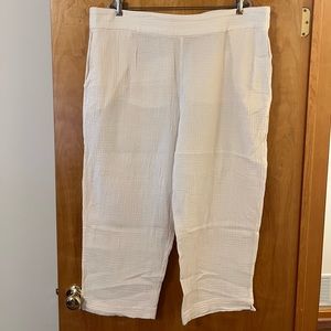 Soft Surroundings BEACH BOUND PULL ON GAUZE Cropped Pants Ecru NWT Size 2X